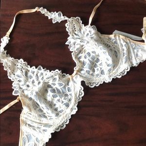 Free People lace halter bra 34D